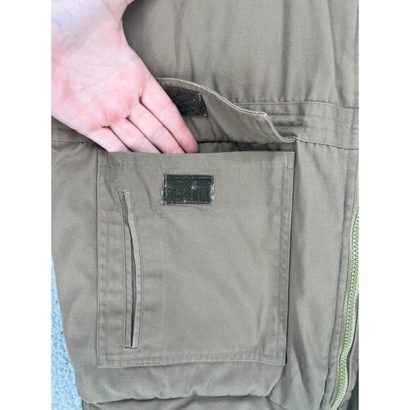 VTG Branded Lion Men's Brown Vest Pockets Insulated Blue Plaid Liners Size L - Picture 8 of 15